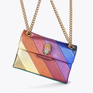 EUC Kurt Geiger Purse, Medium Size Leather Rainbow Kensington Bag